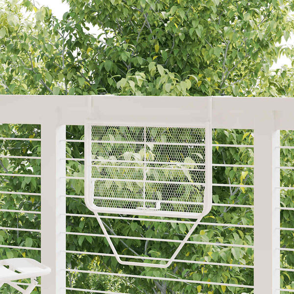 vidaXL Balkonov&yacute; stolek b&iacute;l&yacute; 60 x 40 cm ocel