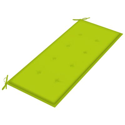 vidaXL Lavice Batavia s jasně zelenou poduškou 120 cm masivní teak