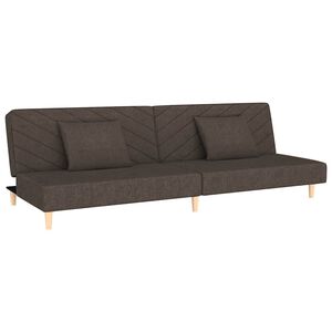 vidaXL 2m&iacute;stn&aacute; rozkl&aacute;dac&iacute; pohovka se 2 pol&scaron;t&aacute;ři hněd&aacute; textil