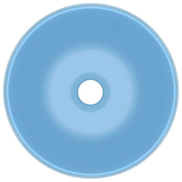 vidaXL Luxusn&iacute; umyvadlo kulat&eacute; matn&eacute; světle modr&eacute; 40 x 15 cm keramick&eacute;