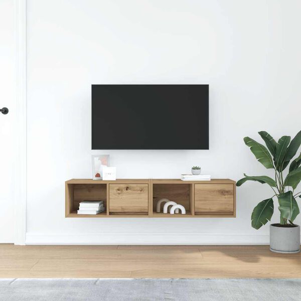 vidaXL TV skříňky 2 ks Dub Artisan 60x31x25,5 cm Dřevěné konstrukce