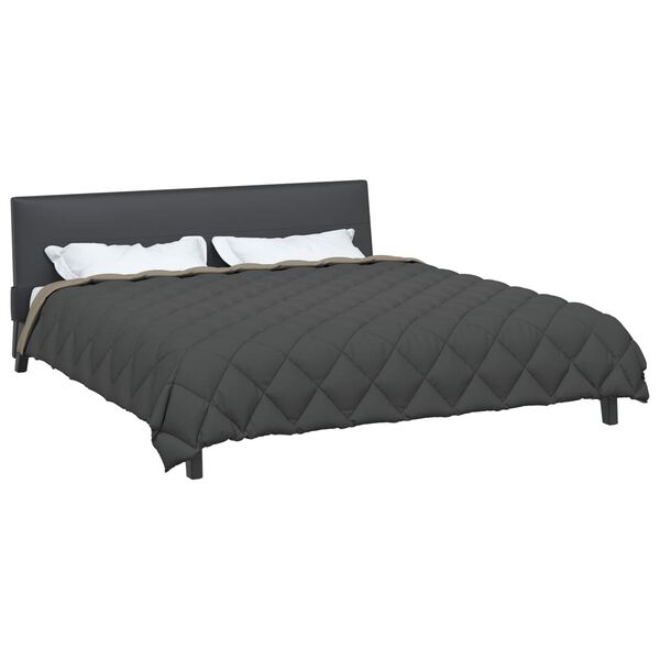 vidaXL Zimn&iacute; přikr&yacute;vka Světl&aacute; &scaron;ed&aacute; a antracitov&aacute; 200 x 200 cm