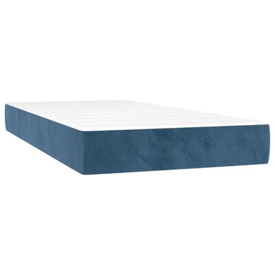vidaXL Box spring postel s matrací tmavě modrá 200x200 cm samet