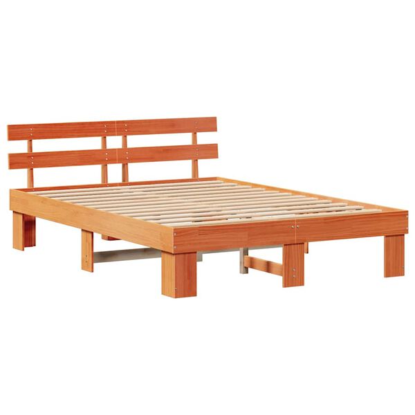 vidaXL R&aacute;m postele Voskově hněd&aacute; 160 x 200 cm Masivn&iacute; borov&eacute; dřevo
