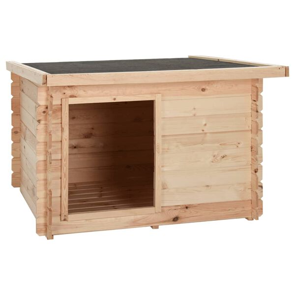 vidaXL Ps&iacute; bouda 122,5x118x82,6 cm masivn&iacute; borov&eacute; dřevo 14 mm