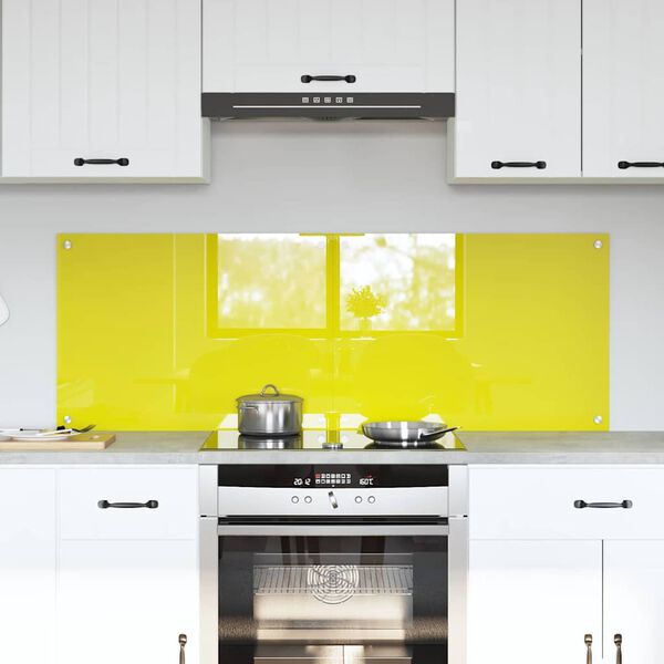 vidaXL Kuchyňsk&yacute; obklad 2 pcs Žlut&aacute; 70 x 50 cm tvrzen&eacute; sklo