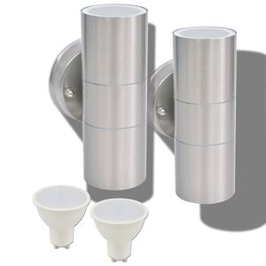 vidaXL Venkovn&iacute; LED n&aacute;stěnn&aacute; sv&iacute;tidla 2ks nerez horn&iacute;/spodn&iacute; osvětlen&iacute;