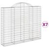 vidaXL Klenut&eacute; gabionov&eacute; ko&scaron;e 7 ks 200x30x160/180cm pozinkovan&eacute; železo