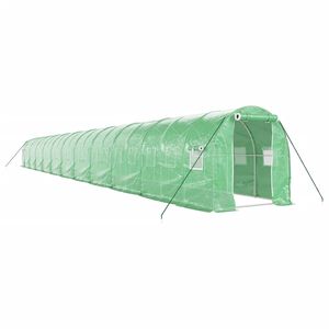 vidaXL Sklen&iacute;k s ocelov&yacute;m r&aacute;mem zelen&yacute; 44 m&sup2; 22 x 2 x 2 m