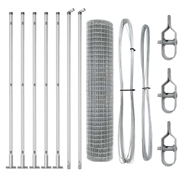vidaXL Plot s sloupkem Stř&iacute;brn&aacute; 1,4 x 10 m Ocel