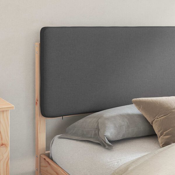 vidaXL R&aacute;m postele s čalouněn&yacute;m čelem s čelo Tmavě &scaron;ed&aacute; 200 x 200 cm