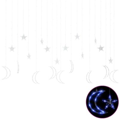 vidaXL Pohádková světla Hvězda a měsíc dálkové ovládání 345 LED modrá