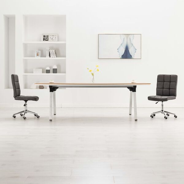 vidaXL J&iacute;deln&iacute; židle 2 ks tmavě &scaron;ed&eacute; textil