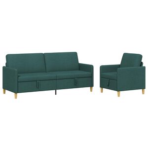 vidaXL Sedačka se storage 2 ks Tmavě zelen&aacute; Polyester