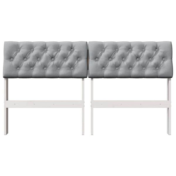 vidaXL Čalouněné čelo postele Světle šedá 135 cm Masivní borové dřevo