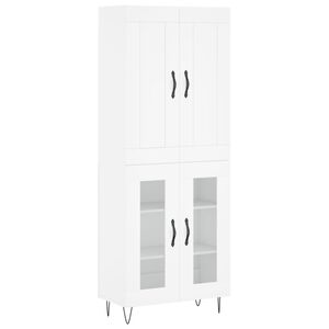vidaXL Skř&iacute;ň highboard b&iacute;l&aacute; 69,5 x 34 x 180 cm kompozitn&iacute; dřevo