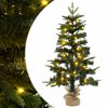 vidaXL Mini v&aacute;nočn&iacute; stromeček 60 cm 25 LED Tepl&aacute; b&iacute;l&aacute; PVC a PE Zelen&aacute;