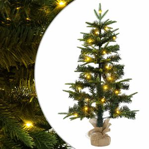 vidaXL Mini v&aacute;nočn&iacute; stromeček 60 cm 25 LED Tepl&aacute; b&iacute;l&aacute; PVC a PE Zelen&aacute;