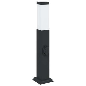 vidaXL Sloupkov&eacute; sv&iacute;tidlo se z&aacute;suvkou 50 cm čern&eacute; IP44
