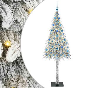 vidaXL V&aacute;nočn&iacute; stromeček s 300 LED diodami B&iacute;l&aacute; 210 cm PE a Ocel