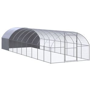vidaXL Venkovn&iacute; klec pro kuřata 3 x 10 x 2 m pozinkovan&aacute; ocel
