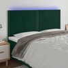 vidaXL Čelo postele s LED tmavě zelen&aacute; 180x5x118/128 cm samet