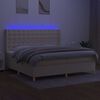vidaXL Box spring postel s matrac&iacute; a LED kr&eacute;mov&aacute; 200x200 cm textil