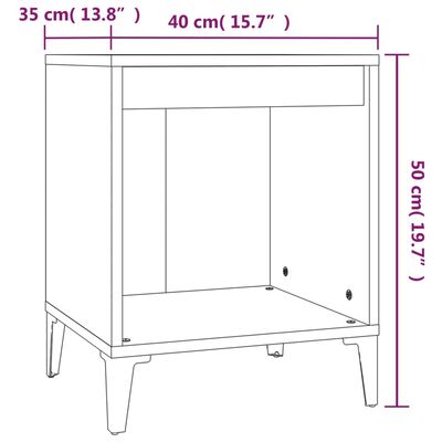 vidaXL Noční stolek hnědý dub 40 x 35 x 50 cm