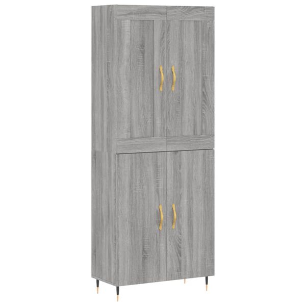 vidaXL Skř&iacute;ň highboard &scaron;ed&aacute; sonoma 69,5 x 34 x 180 cm kompozitn&iacute; dřevo