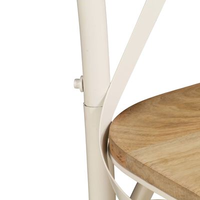 vidaXL Židle s křížem 4 ks bílé masivní mangovníkové dřevo