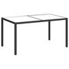 vidaXL Zahradn&iacute; stůl 150 x 90 x 75 cm tvrzen&eacute; sklo a polyratan čern&yacute;