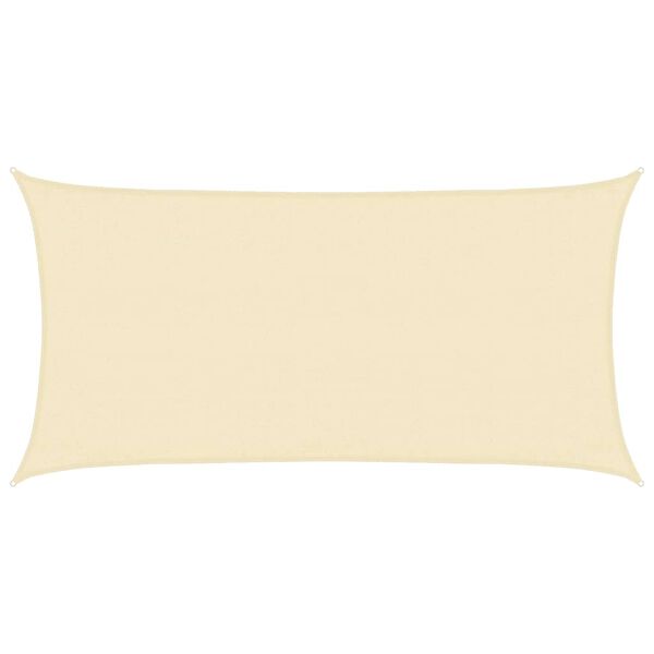 vidaXL Plachta proti slunci 160 g/m² krémová 3 x 6 m HDPE