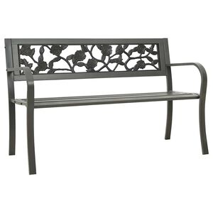 vidaXL Zahradn&iacute; lavice 125 cm ocelov&aacute; &scaron;ed&aacute;