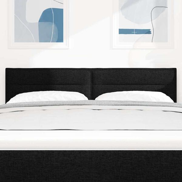 vidaXL LED hlavov&aacute; deska s LED p&aacute;sov&yacute;mi světly Čern&aacute; 144 cm Polyester