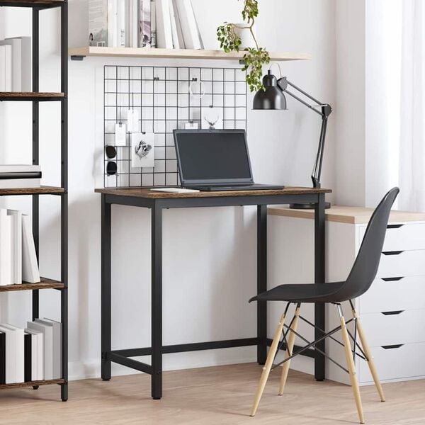 vidaXL stůl Kouřov&yacute; dub 100 x 50 x 76,5 cm Inžen&yacute;rsk&eacute; dřevo a ocel