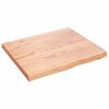 vidaXL N&aacute;stěnn&aacute; police světle hněd&aacute; 60x50x(2-4)cm o&scaron;etřen&yacute; masivn&iacute; dub