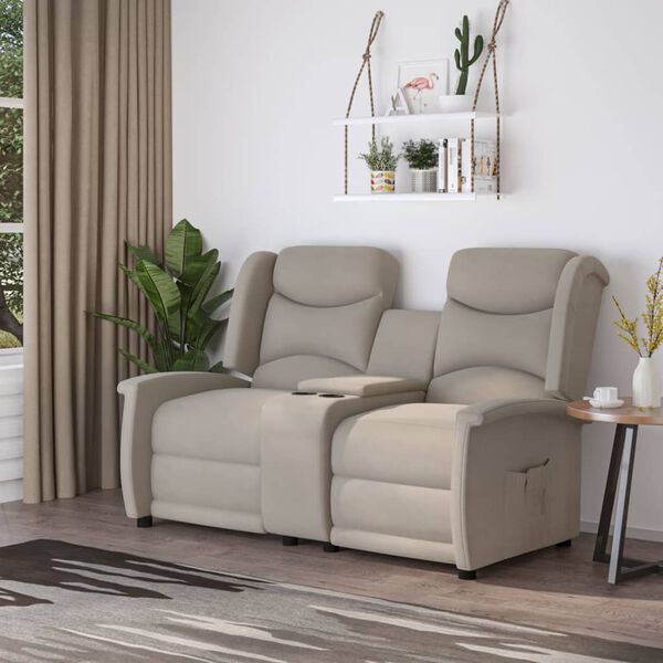 vidaXL 2m&iacute;stn&eacute; polohovac&iacute; křeslo světle &scaron;ed&eacute; l&aacute;tka z mikrovl&aacute;kna