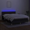 vidaXL Box spring postel s matrac&iacute; a LED čern&aacute; 140x200 cm textil