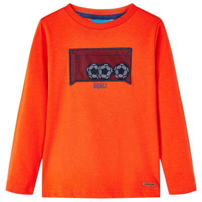 Dětské tričko s dlouhým rukávem jasně oranžové 92