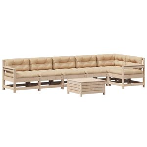 vidaXL 7d&iacute;ln&aacute; zahradn&iacute; sedac&iacute; souprava s podu&scaron;kami masivn&iacute; borovice