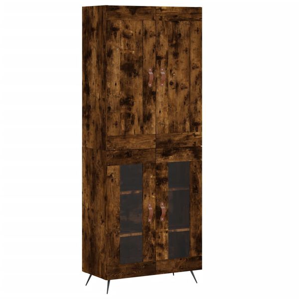 vidaXL Skř&iacute;ň highboard kouřov&yacute; dub 69,5 x 34 x 180 cm kompozitn&iacute; dřevo