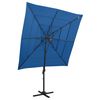 vidaXL 4stupňov&yacute; zahradn&iacute; slunečn&iacute;k hlin&iacute;kov&aacute; tyč azurov&yacute; 250 x 250 cm