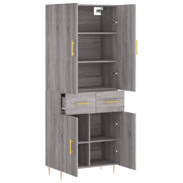 vidaXL Skř&iacute;ň highboard &scaron;ed&aacute; sonoma 69,5 x 34 x 180 cm kompozitn&iacute; dřevo