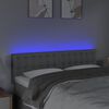 vidaXL Čelo postele s LED světle &scaron;ed&eacute; 144 x 5 x 78/88 cm textil