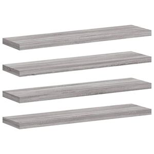 vidaXL N&aacute;stěnn&eacute; police 4 ks &scaron;ed&eacute; sonoma 40x10x1,5 cm kompozitn&iacute; dřevo