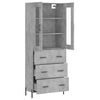 vidaXL Skř&iacute;ň highboard betonově &scaron;ed&aacute; 69,5x34x180 cm kompozitn&iacute; dřevo
