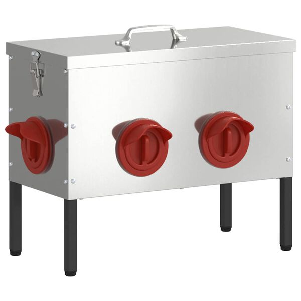 vidaXL Krm&iacute;tko pro slepice 2 pcs Stř&iacute;brn&aacute; 41,5 x 20,5 x 33 cm