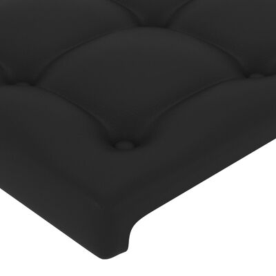 vidaXL Čelo postele s LED černé 80 x 5 x 78/88 cm umělá kůže