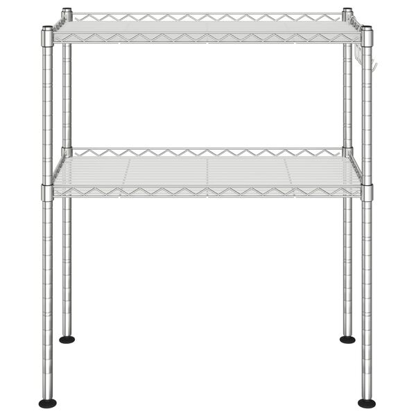 vidaXL Police na mikrovlnku se 2 patry 60x30x60 cm chromovan&eacute; železo