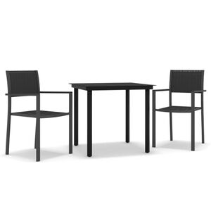 vidaXL 3d&iacute;ln&yacute; zahradn&iacute; j&iacute;deln&iacute; set čern&yacute;